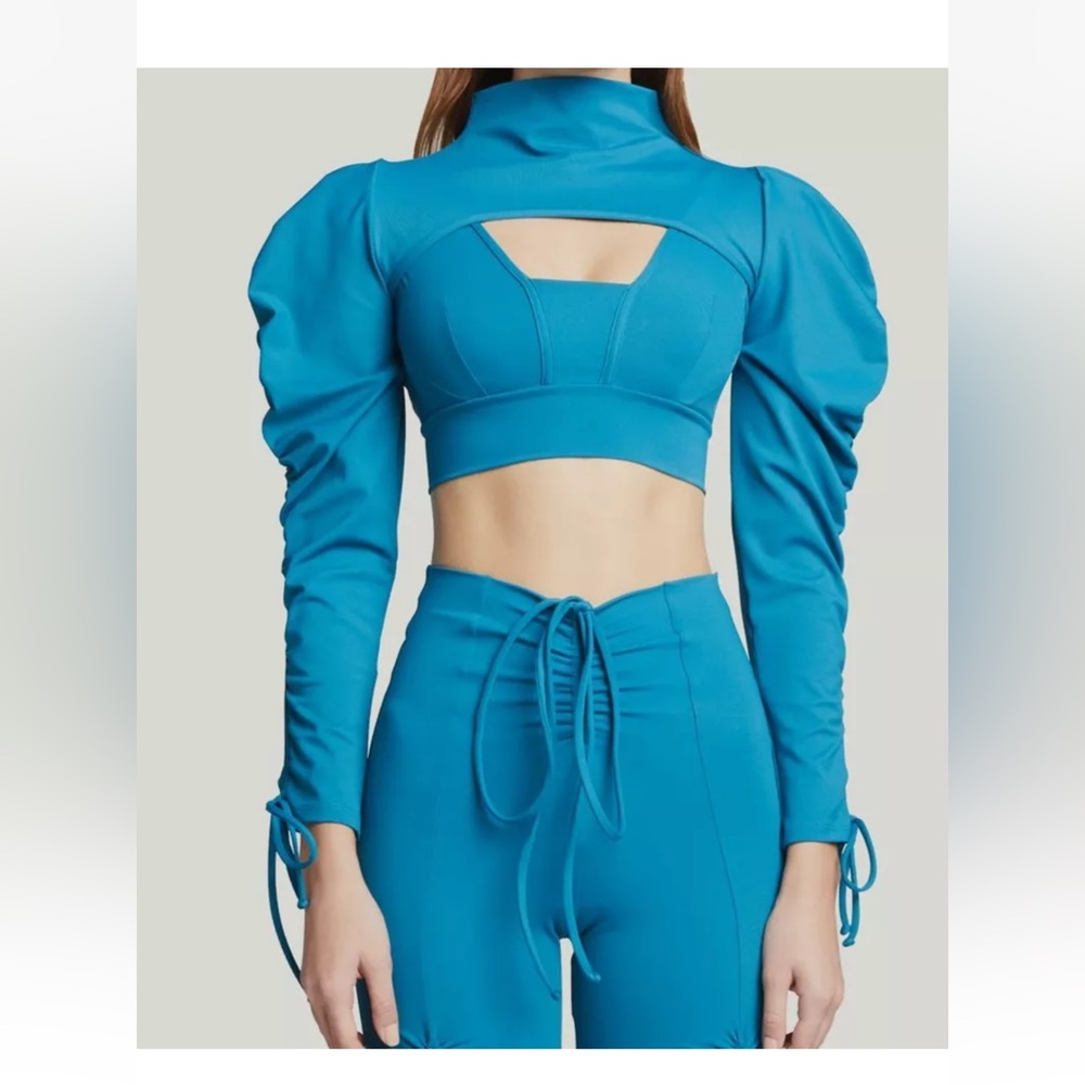 Port de Bras women’s high neck long sleeve top size XS azul constelación 

NWT